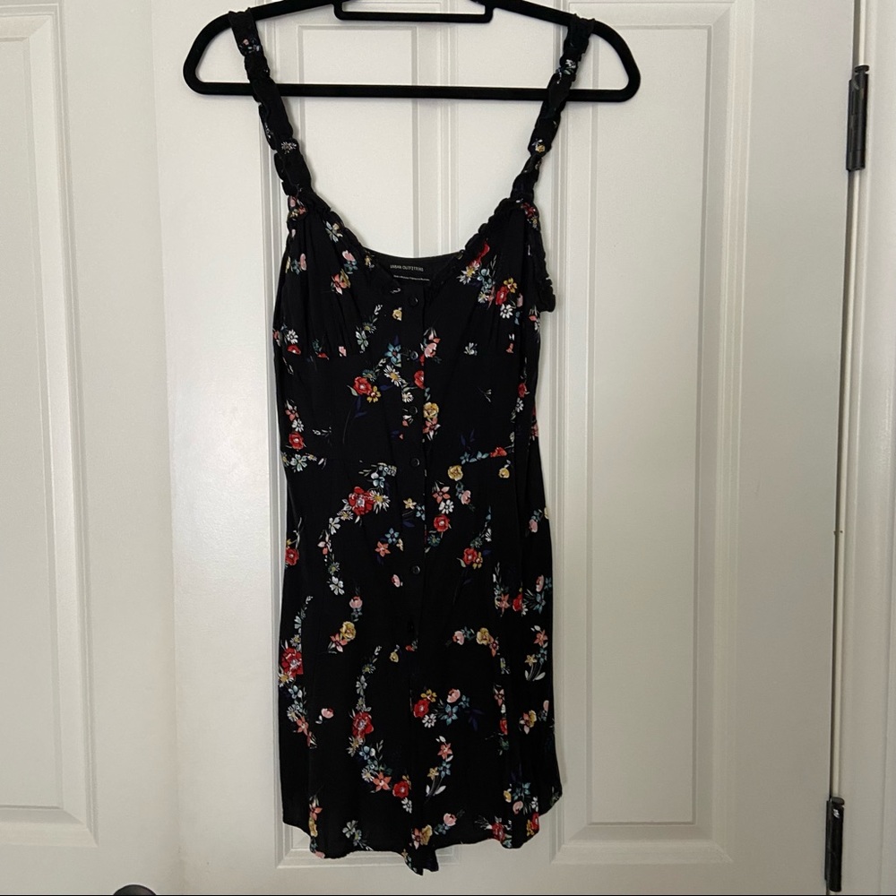 urban outfitters floral button front romper